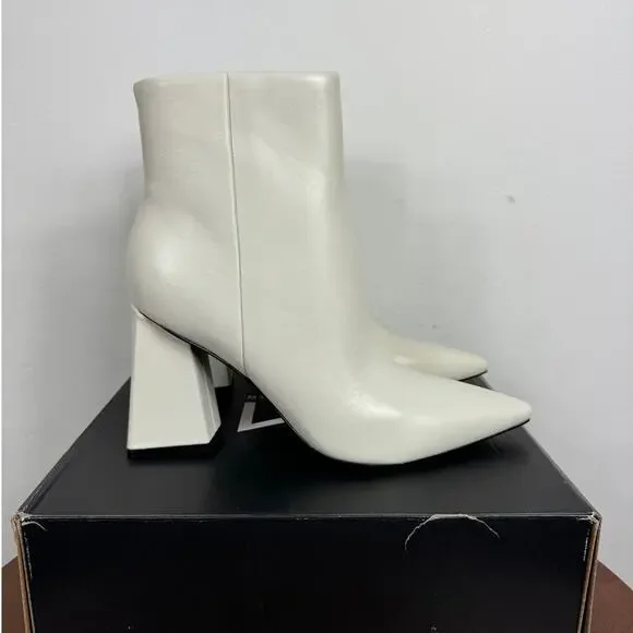 New Marc Fisher LTD Kulika Pointed Toe Bootie in Ivory Leather Women's Size 7.5 - Picture 5 of 9